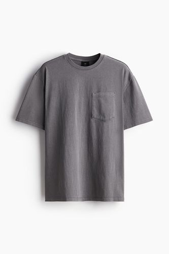 Ausgewaschenes T-Shirt in Loose Fit Dunkelgrau Größe XS. Farbe: - H&M - Modalova