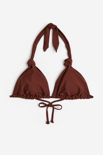 Wattiertes Triangel-Bikinitop Dunkelbraun, Bikini-Oberteil in Größe 40. Farbe: - H&M - Modalova