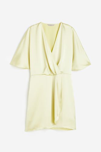 Wickelkleid aus Satin Hellgelb, Alltagskleider in Größe XS. Farbe: - H&M - Modalova