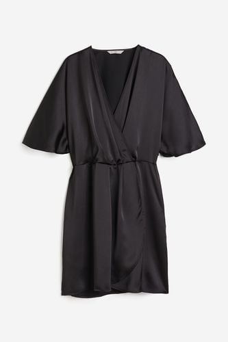 Wickelkleid aus Satin Schwarz, Alltagskleider in Größe XXL. Farbe: - H&M - Modalova