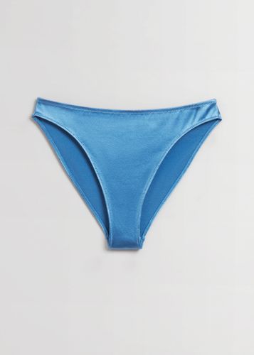 Glänzende, hoch sitzende Bikinihose Taubenblau, Bikini-Unterteil in Größe 40. Farbe: - & Other Stories - Modalova
