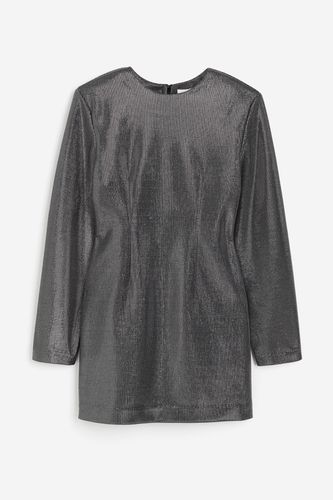 Glänzendes Kleid mit Schulterpolstern Schwarz/Silberfarben, Party kleider in Größe S. Farbe: - H&M - Modalova