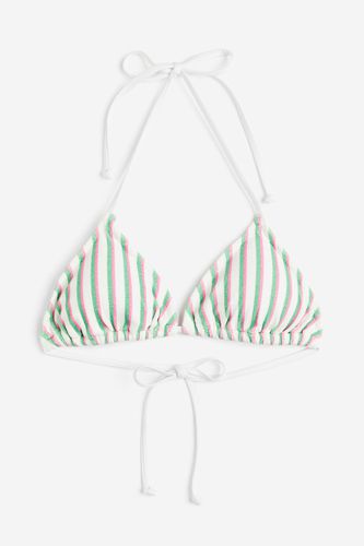 Wattiertes Triangel-Bikinitop Weiß/Gestreift, Bikini-Oberteil in Größe 44. Farbe: - H&M - Modalova