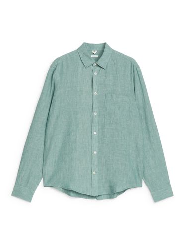 Leinenhemd mit normaler Passform Zartgrün meliert, Freizeithemden in Größe 44. Farbe: - Arket - Modalova