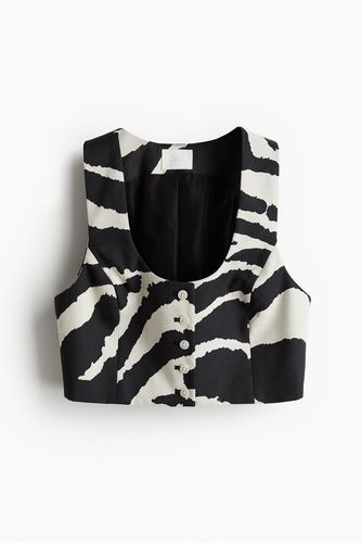 Kurze Anzugweste Schwarz/Zebraprint, Blazers in Größe 50. Farbe: - H&M - Modalova
