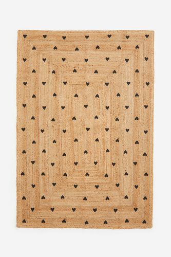 Gemusterter Juteteppich Beige/Herzen, Teppiche in Größe 140x200 cm. Farbe: - H&m Home - Modalova