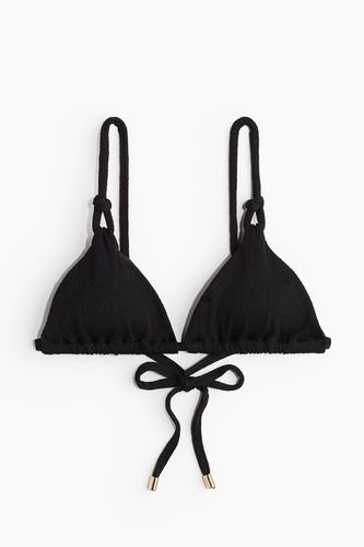 Wattiertes Triangel-Bikinitop Schwarz, Bikini-Oberteil in Größe 32. Farbe: - H&M - Modalova