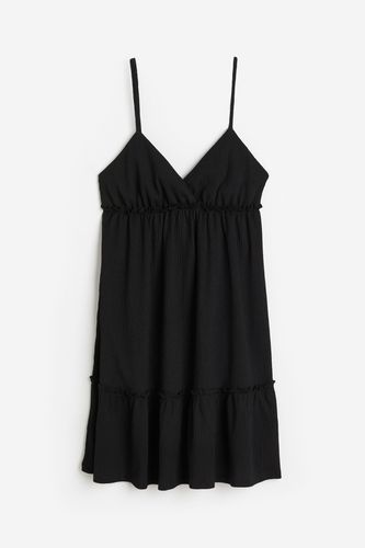 Crêpe-Kleid mit Volantbesätzen Schwarz, Alltagskleider in Größe XXS. Farbe: - H&M - Modalova