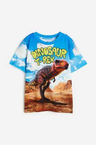 Bedrucktes T-Shirt aus Jersey Blau/Dinosaurier, T-Shirts & Tops in Größe 92. Farbe: - H&M - Modalova