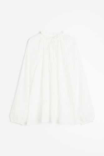 Oversized Bluse aus Crinklestoff Weiß, Blusen in Größe S. Farbe: - H&M - Modalova
