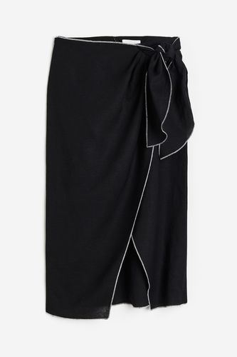 Wickelrock aus Leinenmix Schwarz, Röcke in Größe 32. Farbe: - H&M - Modalova