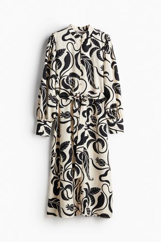 Kleid in A-Linie Cremefarben/Schwarz gemustert, Alltagskleider Größe S. Farbe: - H&M - Modalova