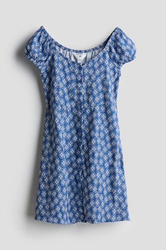 Skaterkleid mit Puffärmeln Blau/Gemustert, Kleider in Größe 170. Farbe: - H&M - Modalova