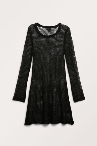 Langärmeliges, locker gestricktes Minikleid Schwarz, Alltagskleider in Größe M. Farbe: - Monki - Modalova