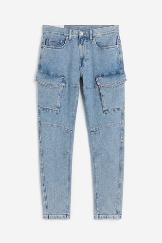 Slim Cargo Jeans Helles Denimblau, Skinny in Größe 31/32. Farbe: - H&M - Modalova
