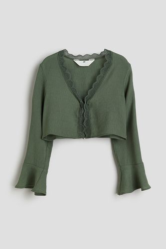 Bluse zum Binden Dunkles Khakigrün, Hemden & Blusen in Größe 170. Farbe: - H&M - Modalova