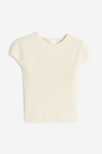 Shirt in Rippstrick mit Kappenärmeln Cremefarben, T-Shirt Größe XS. Farbe: - H&M - Modalova