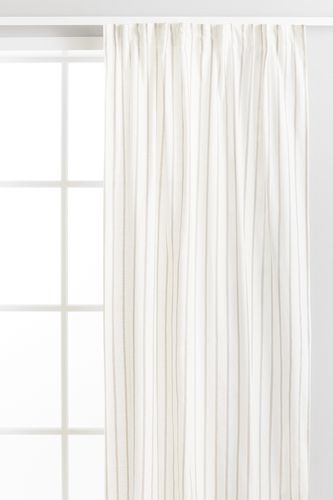 Er-Pack Baumwollvorhänge mit Multiband Weiß/Gestreift, Vorhang in Größe 150x300 cm. Farbe: - H&m Home - Modalova