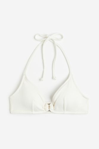 Wattiertes Triangel-Bikinitop Weiß, Bikini-Oberteil in Größe 36. Farbe: - H&M - Modalova