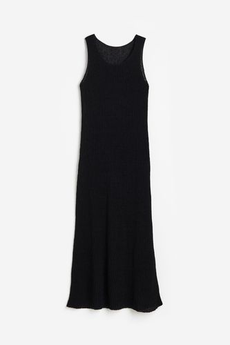 Geripptes Kleid aus Seidenmix Schwarz, Alltagskleider in Größe XS. Farbe: - H&M - Modalova