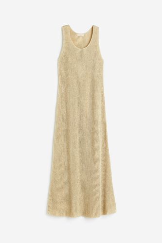 Geripptes Kleid aus Seidenmix Hellgelb, Alltagskleider in Größe L. Farbe: - H&M - Modalova