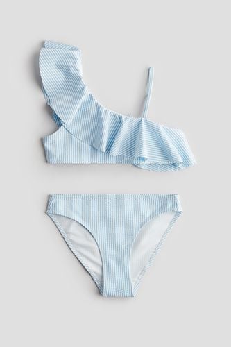 One-Shoulder-Bikini Hellblau/Gestreift, Bikinis in Größe 158/164. Farbe: - H&M - Modalova