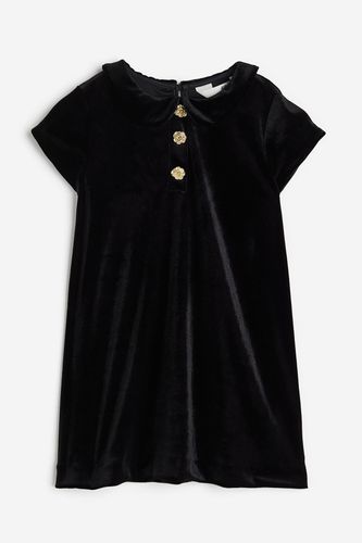 Samtkleid mit Kragen Schwarz, Kleider in Größe 116. Farbe: - H&M - Modalova