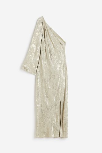 One-Shoulder-Kleid aus Jacquardstoff Hellbeige, Party kleider in Größe L. Farbe: - H&M - Modalova
