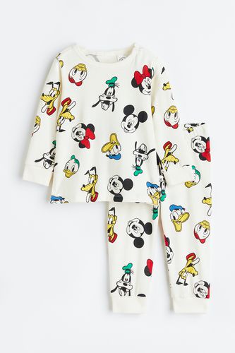 Bedruckter Baumwollpyjama Naturweiß/Donald Duck, Pyjamas in Größe 50. Farbe: - H&M - Modalova