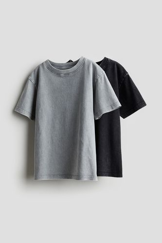Er-Pack Baumwoll-T-Shirts Grau/Ausgewaschenes Schwarz, T-Shirts & Tops in Größe 110/116. Farbe: - H&M - Modalova