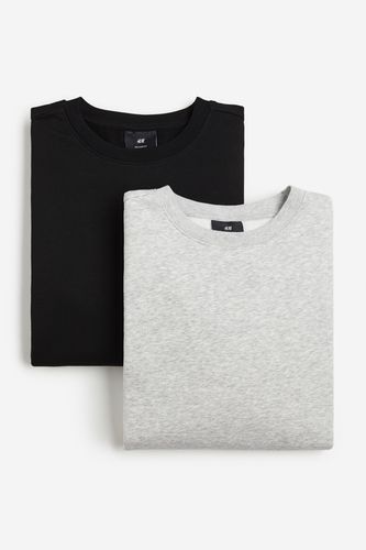 Er-Pack Sweatshirts in Loose Fit Hellgraumeliert/Schwarz Größe XS. Farbe: - H&M - Modalova