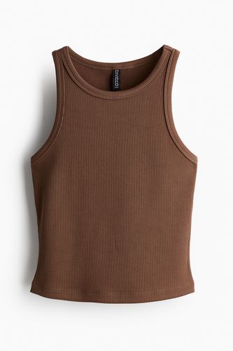 Geripptes Tanktop Dunkelbraun, Westen in Größe XXS. Farbe: - H&M - Modalova