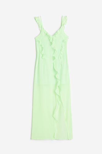 Chiffonkleid mit Volants Hellgrün, Alltagskleider in Größe 32. Farbe: - H&M - Modalova