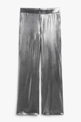 Gerippte Jerseyhose mit geraden Beinen Silber, Chinohosen in Größe XXL. Farbe: - Monki - Modalova
