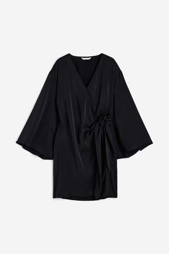 Wickelkleid aus Satin Schwarz, Alltagskleider in Größe XS. Farbe: - H&M - Modalova