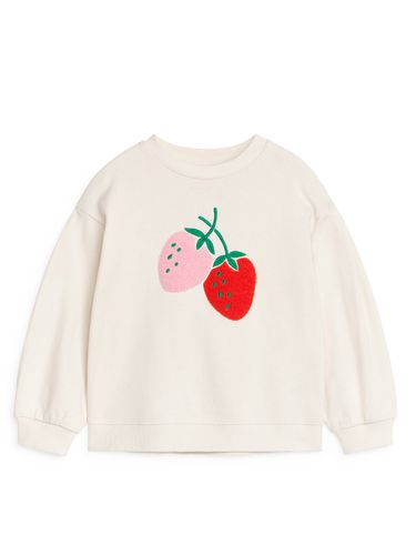 Sweatshirt mit Stickerei Cremeweiß/Erdbeeren, T-Shirts & Tops in Größe 110/116. Farbe: - Arket - Modalova