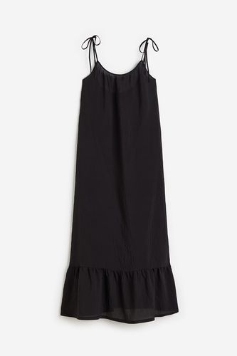 Crêpe-Kleid mit Bindebändern Schwarz, Alltagskleider in Größe XS. Farbe: - H&M - Modalova