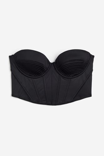 Wattiertes Satinbustier Schwarz, BHs in Größe 75A. Farbe: - H&M - Modalova