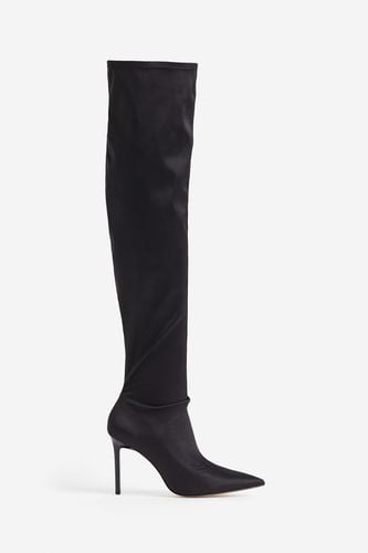 Overknee-Stiefel aus Satin Schwarz in Größe 39. Farbe: - H&M - Modalova