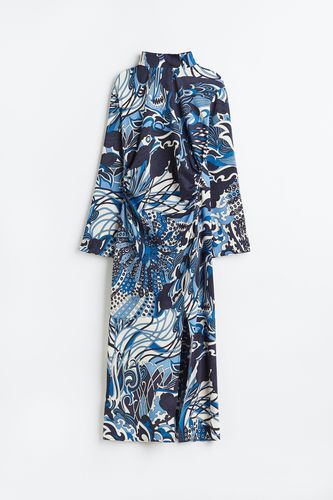 Kleid mit Raffungen Blau/Gemustert, Alltagskleider in Größe 34. Farbe: - H&M - Modalova