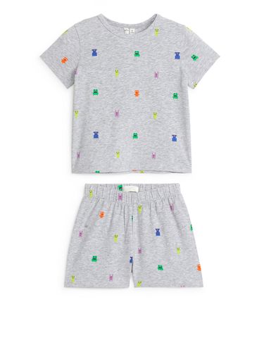 Zweiteiliger kurzer Pyjama aus Jersey Graumeliert, Pyjamas in Größe 98/104. Farbe: - Arket - Modalova