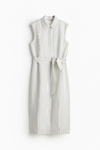 Blusenkleid aus Leinenmix Weiß/Gestreift, Alltagskleider in Größe XL. Farbe: - H&M - Modalova