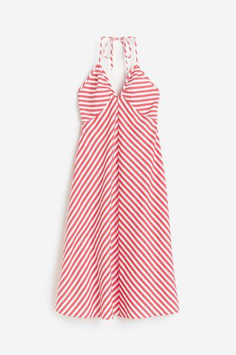 Neckholderkleid aus Baumwolle Rot/Gestreift, Alltagskleider in Größe L. Farbe: - H&M - Modalova