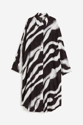 Oversized Blusenkleid Schwarz/Zebraprint, Alltagskleider in Größe XS. Farbe: - H&M - Modalova