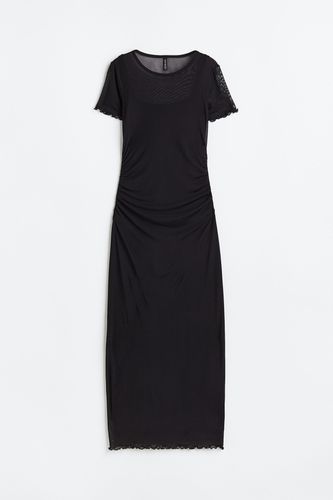 Gerafftes Bodycon-Kleid aus Mesh Schwarz, Alltagskleider in Größe XXS. Farbe: - H&M - Modalova