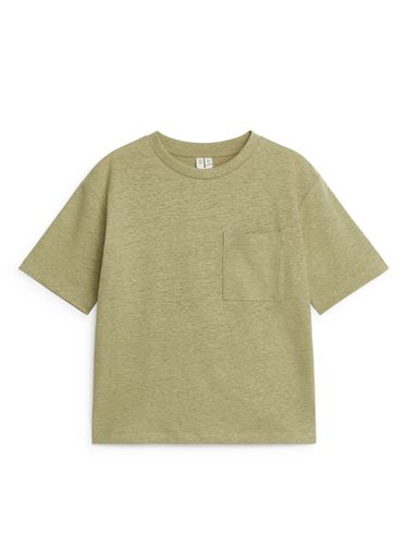 Legeres T-Shirt aus Leinenmix Khaki, T-Shirts & Tops in Größe 86/92. Farbe: - Arket - Modalova