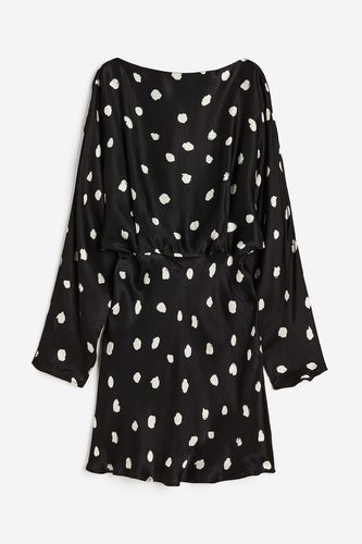 Kleid mit Bindebändern Schwarz/Gepunktet, Alltagskleider in Größe S. Farbe: - H&M - Modalova