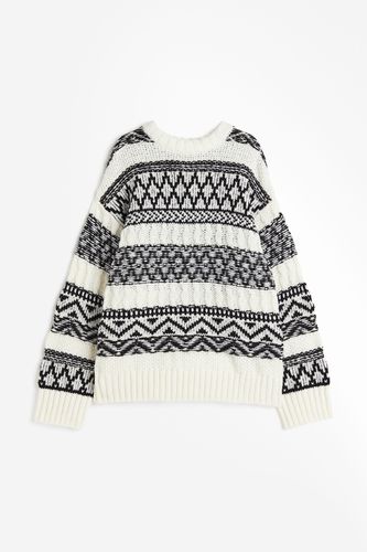Oversized Pullover Weiß/Gestreift in Größe M. Farbe: - H&M - Modalova