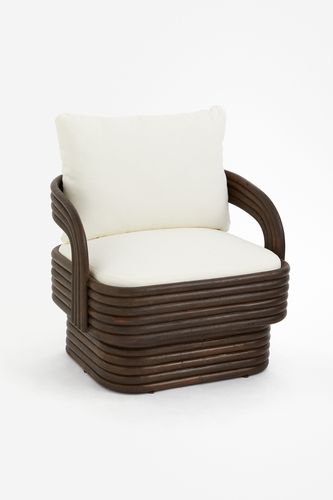 Loungestuhl aus Rattan Dunkelbraun/Weiß, Stühle in Größe Onesize. Farbe: - H&m Home - Modalova
