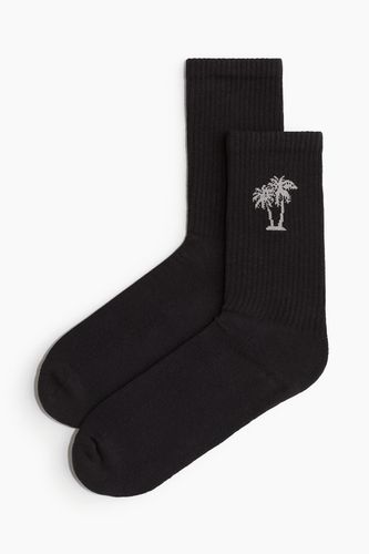 Socken Schwarz/Palmen in Größe 37/39. Farbe: - H&M - Modalova